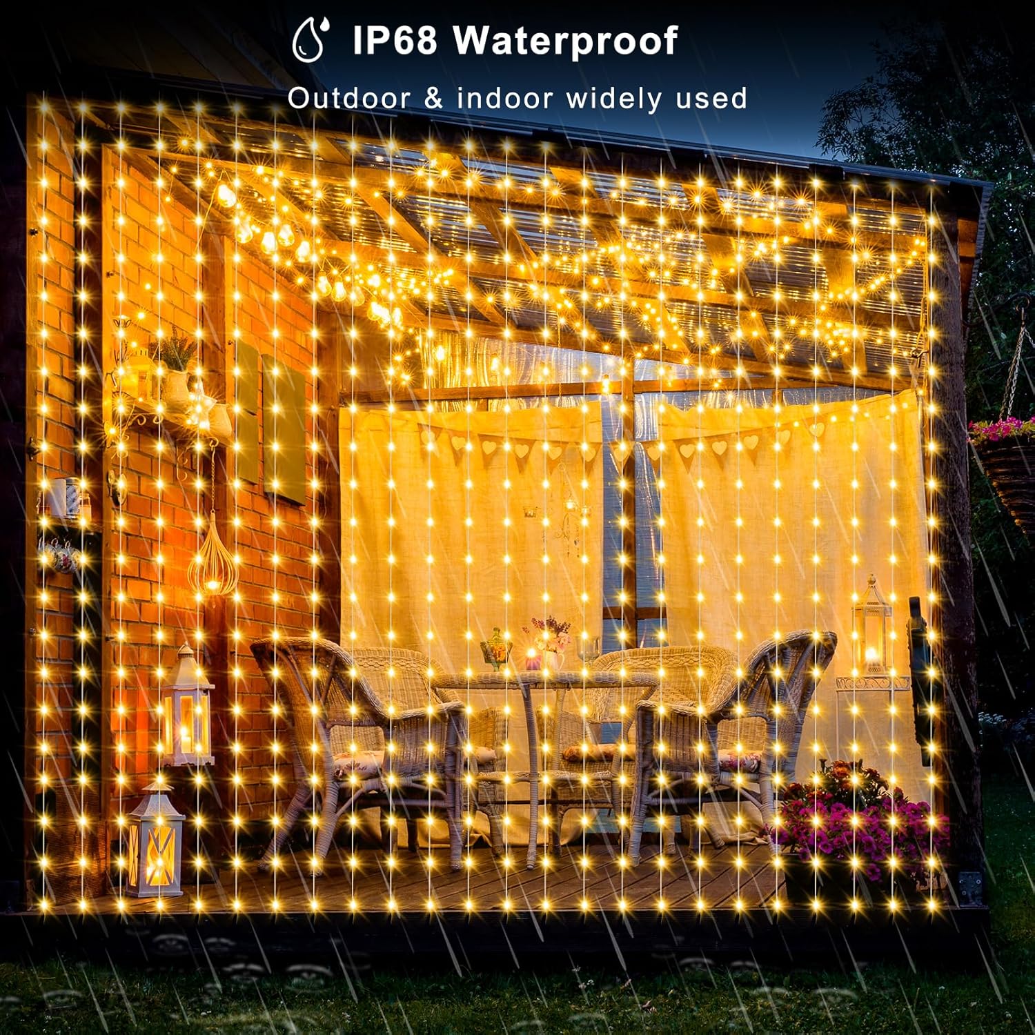LumBelle Smart Curtain Lights RGB 5050 Built in Chip, Color Changing Curtain Lights with Music Sync APP Remote Control, 8Ft x 6Ft 144LED USB Powered Fairy Lights for Party Patio Garden Decor - Image 6