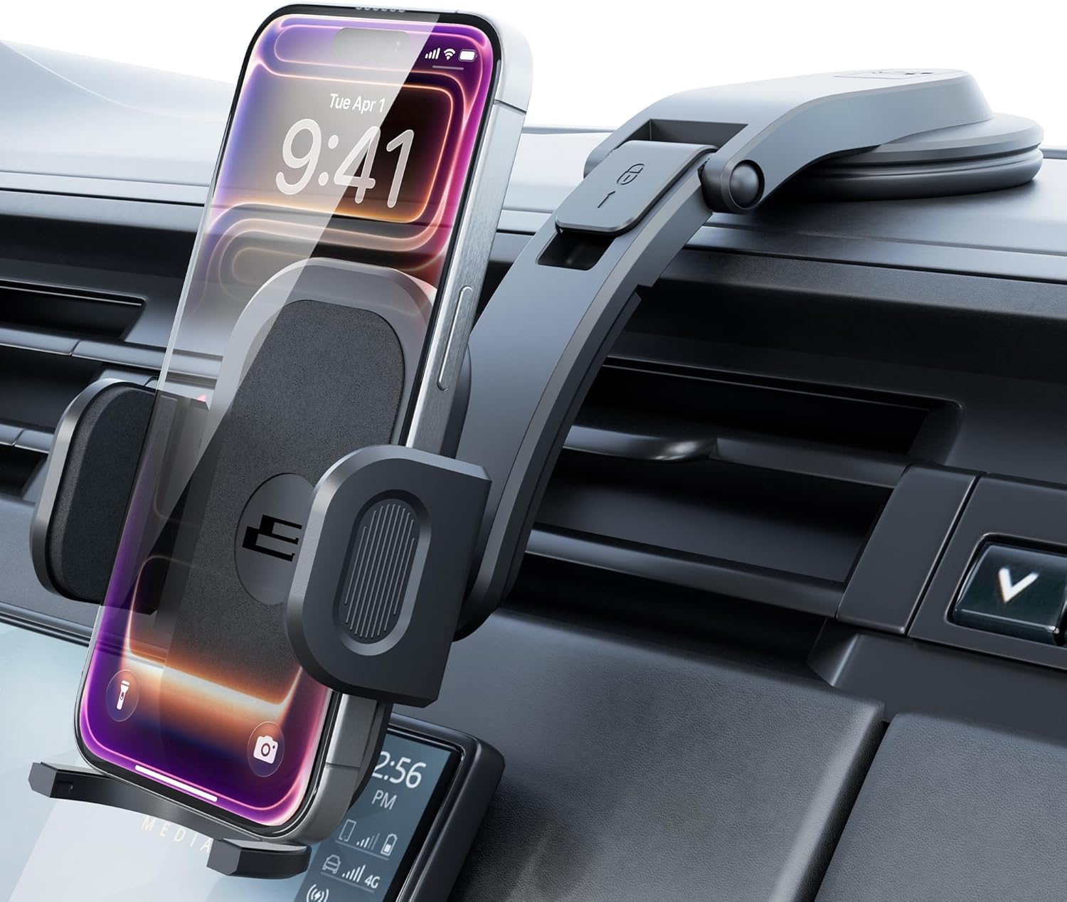 Bracketron TripGrip Low-Profile Dashboard Car Phone Holder Mount, One-Click Expandable Phone Holders for Your Car for All Smartphones