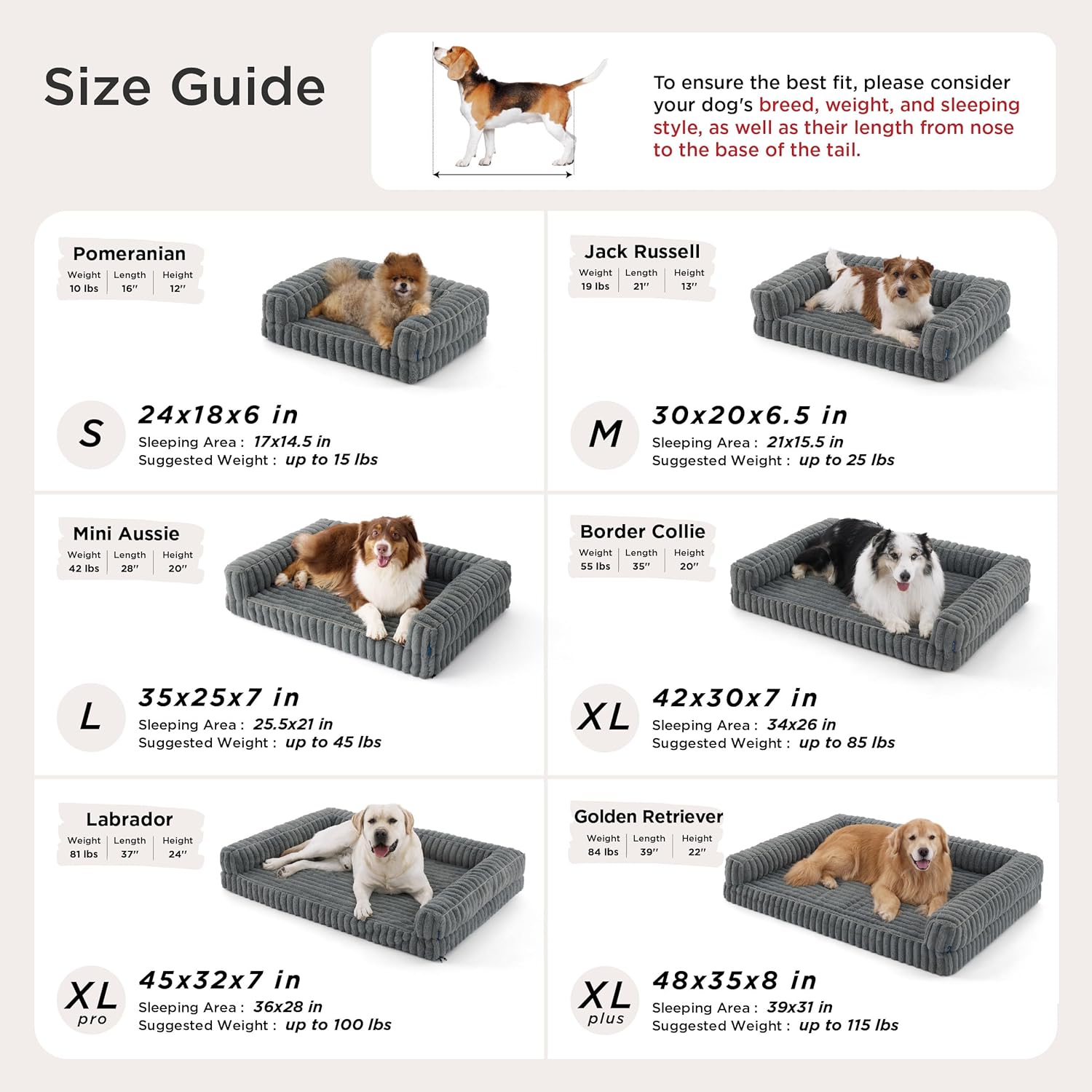 Bedsure ComfyFleece™ Orthopedic Dog Beds Large Sized Dog, Waterproof Memory Foam Pet Couch Sofa with Sides, Non-Slip Bottom and Egg-Crate Foam Large Pet Bed with Washable Corduroy Cover, Grey - Image 6