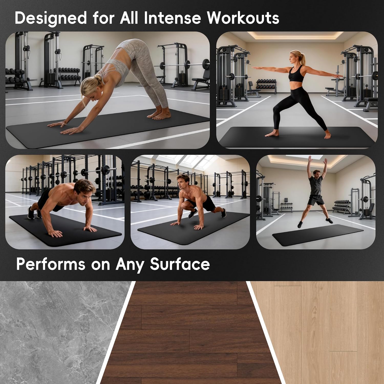 Professional PU & Natural Rubber Yoga Mat – Non Slip 5mm Thick Workout Mats for Women & Men, 72"x27" Wide Exercise Pad for Hot Yoga, Pilates, HIIT & Home Gym – Strap Included - Image 9