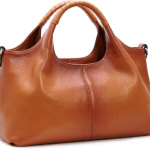 Iswee Genuine Leather Shoulder Bags Purses and Handbags for Women Satchel Designer Cross Body Hobo Medium Size Tote