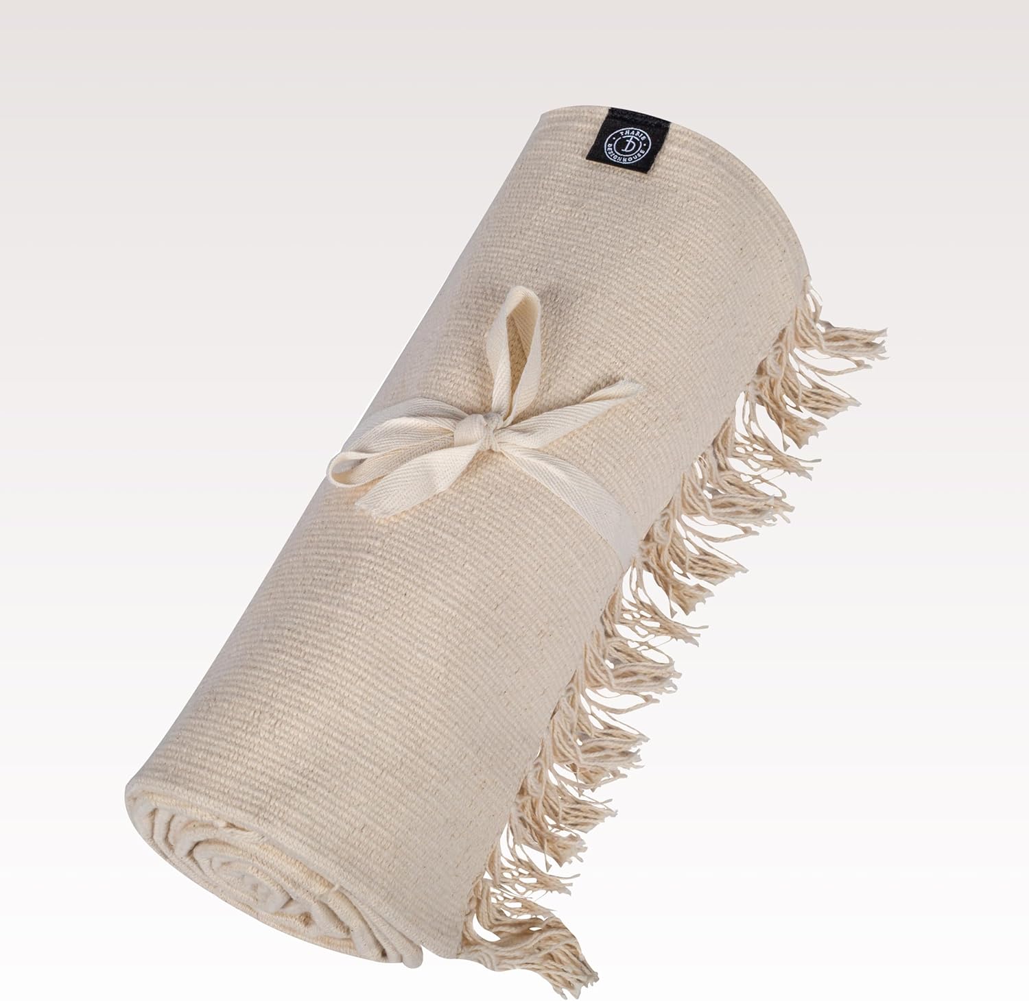 Tharie Hand-Woven Organic Cotton Yoga Mat, Washable & Good Grip, Standalone or as Topper, 70 x 196 cm, Made in India - Image 2