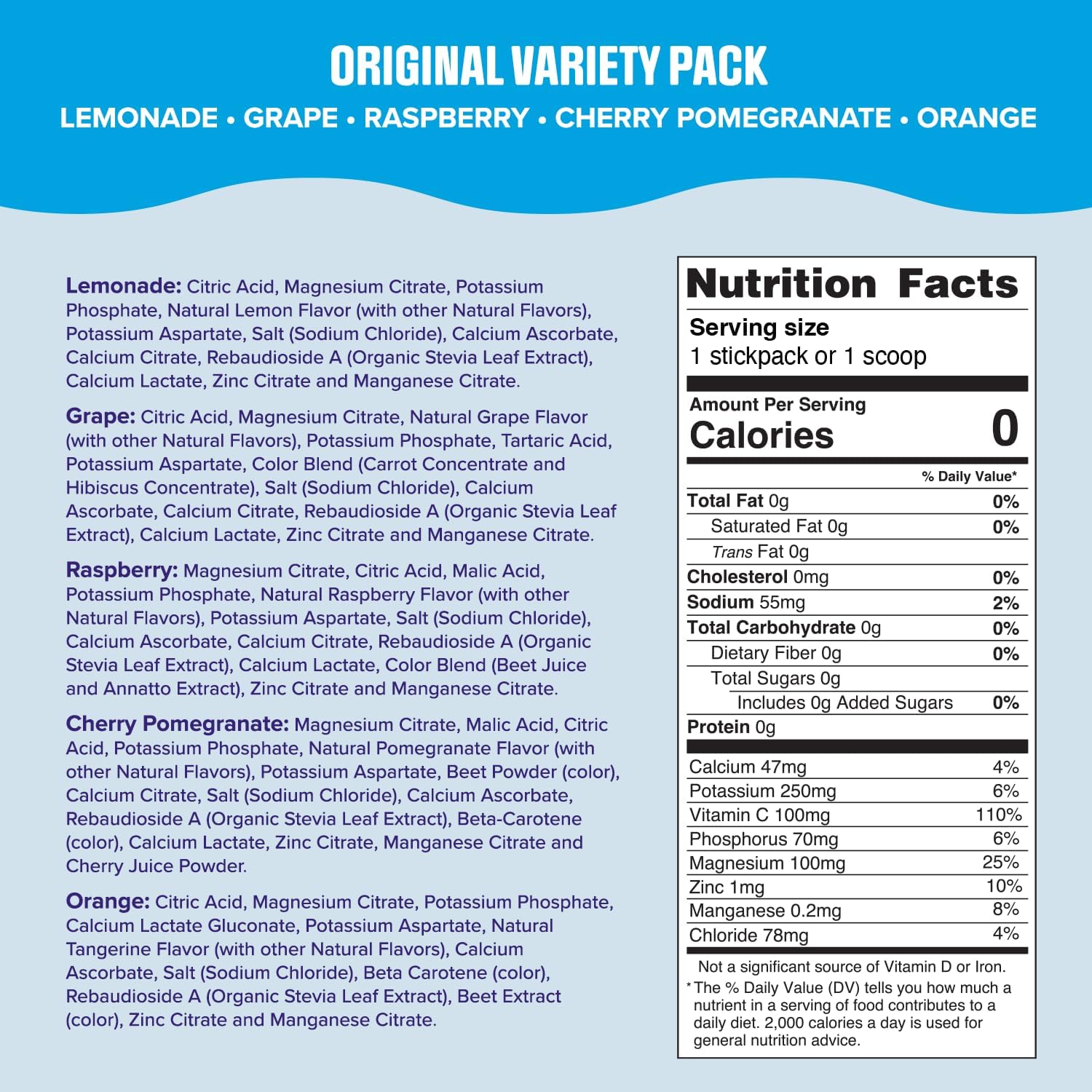 Ultima Replenisher Daily Electrolyte Powder – Original Variety Pack, 20 Stickpacks – Zero Sugar Hydration Packets with 6 Electrolytes and Minerals – Sugar Free, Plant Based & Keto Friendly Drink Mix - Image 3