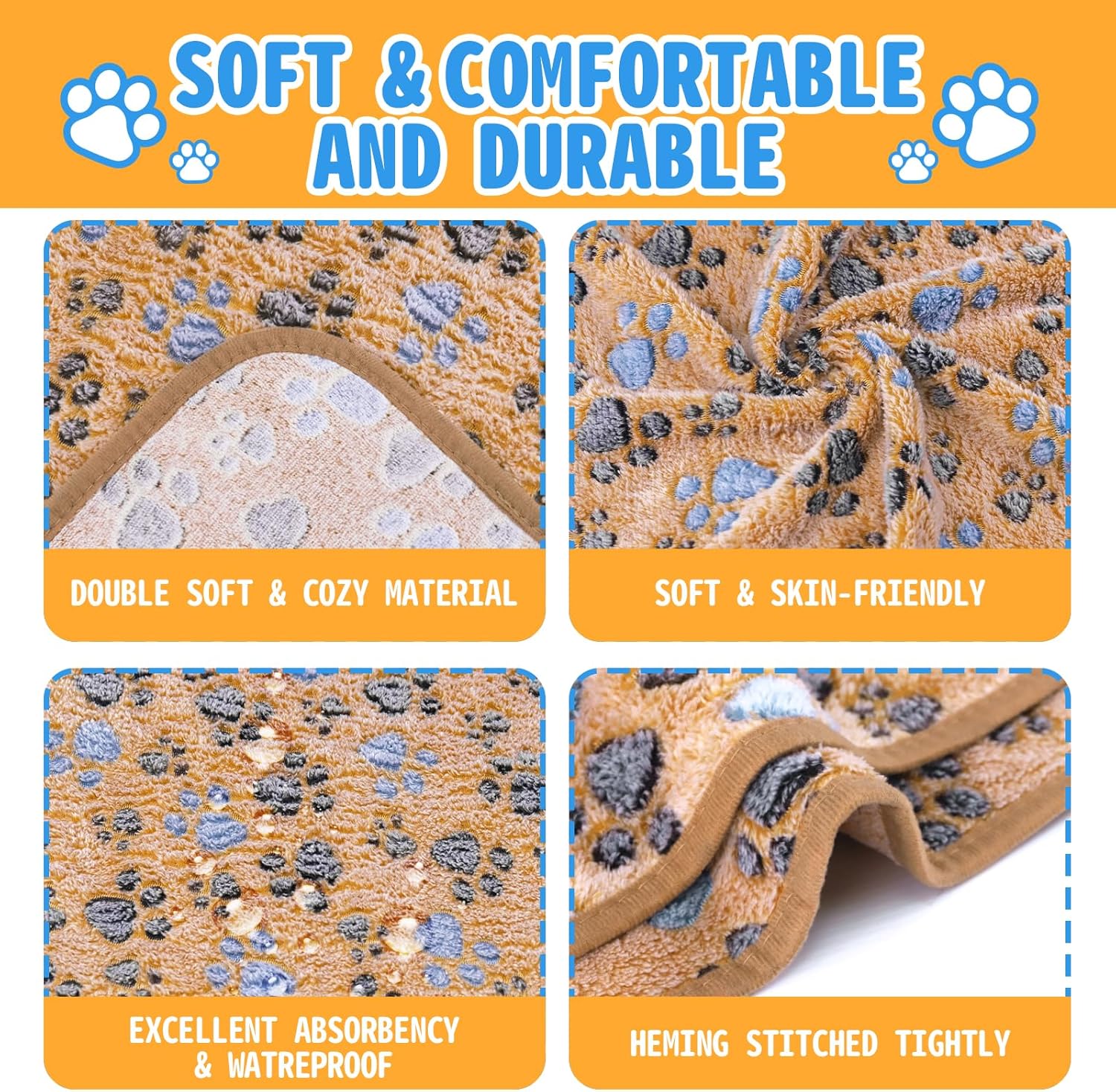 8Pack Soft Guinea Pig Bedding Blankets Washable Small Animal Fleece Cage Liners Reusable Pet Pee Pad Sleep Mat Pad Cover for Hamster Chinchilla Rabbit Hedgehog Dog Cat Essentials (20×30 Inch) - Image 3