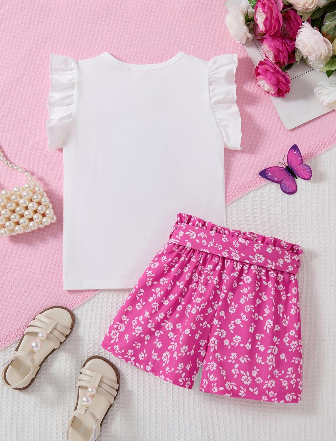Girls Summer Outfits Cute Sleeveless Top High Waisted Short Sets with Pockets Teen Girl Clothes Size 6-14 T - Image 7