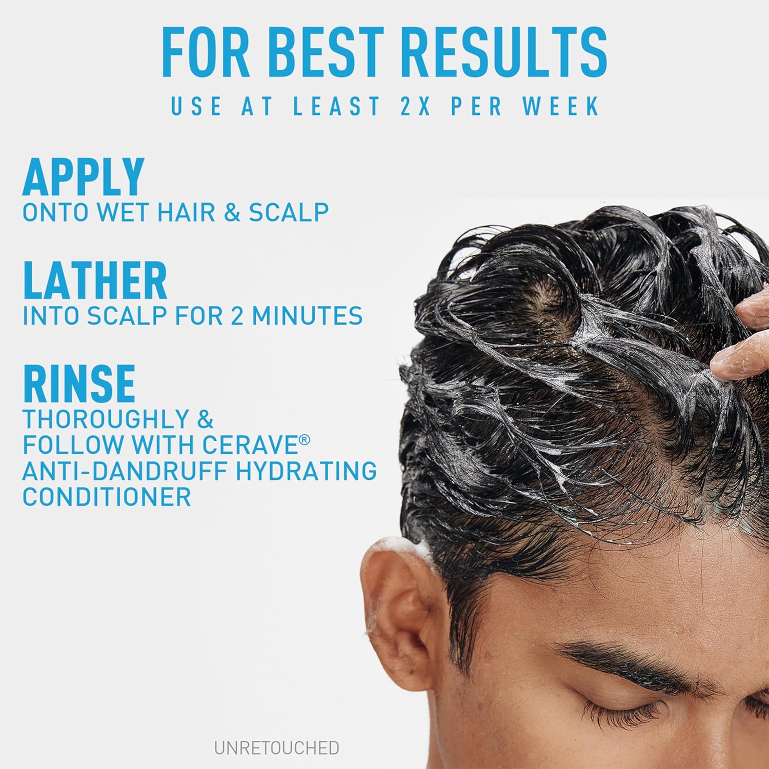 CeraVe Hydrating Anti Dandruff Shampoo, 1% Pyrithione Zinc Dandruff Treatment With Ceramides, Niacinamide & Hyaluronic Acid, Helps Eliminate Flakes & Provides Itchy Scalp Relief, Sulfate Free, 19 Oz - Image 8