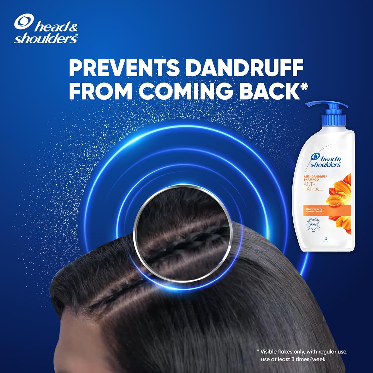Head & Shoulders Anti Hair fall Shampoo, 2 Pack Anti Dandruff Shampoo, Relieves Dry Scalp and Repairs Damage, Fresh Scent, 22 oz Pump Bottles - Image 5