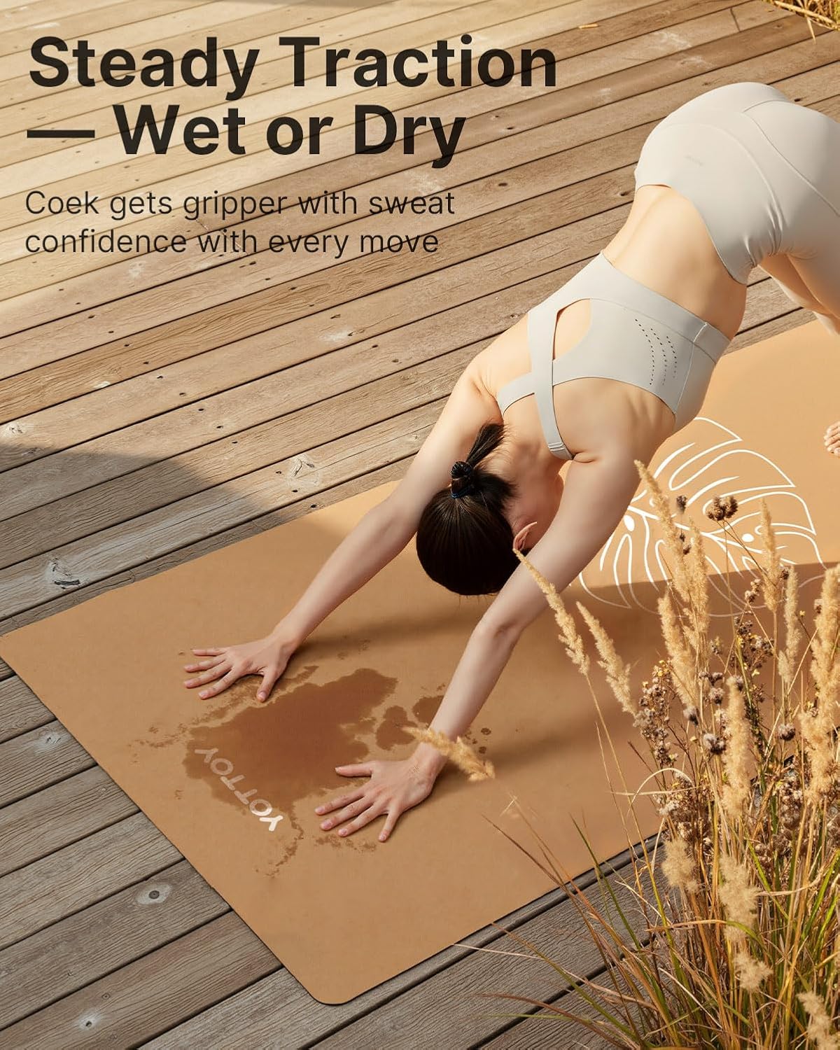 YOTTOY Yoga Mat,Non-Slip Hot Yoga Mat with Anti-Tear Design and Friendly Natural Rubber Mat with Strap and Bag - Image 3