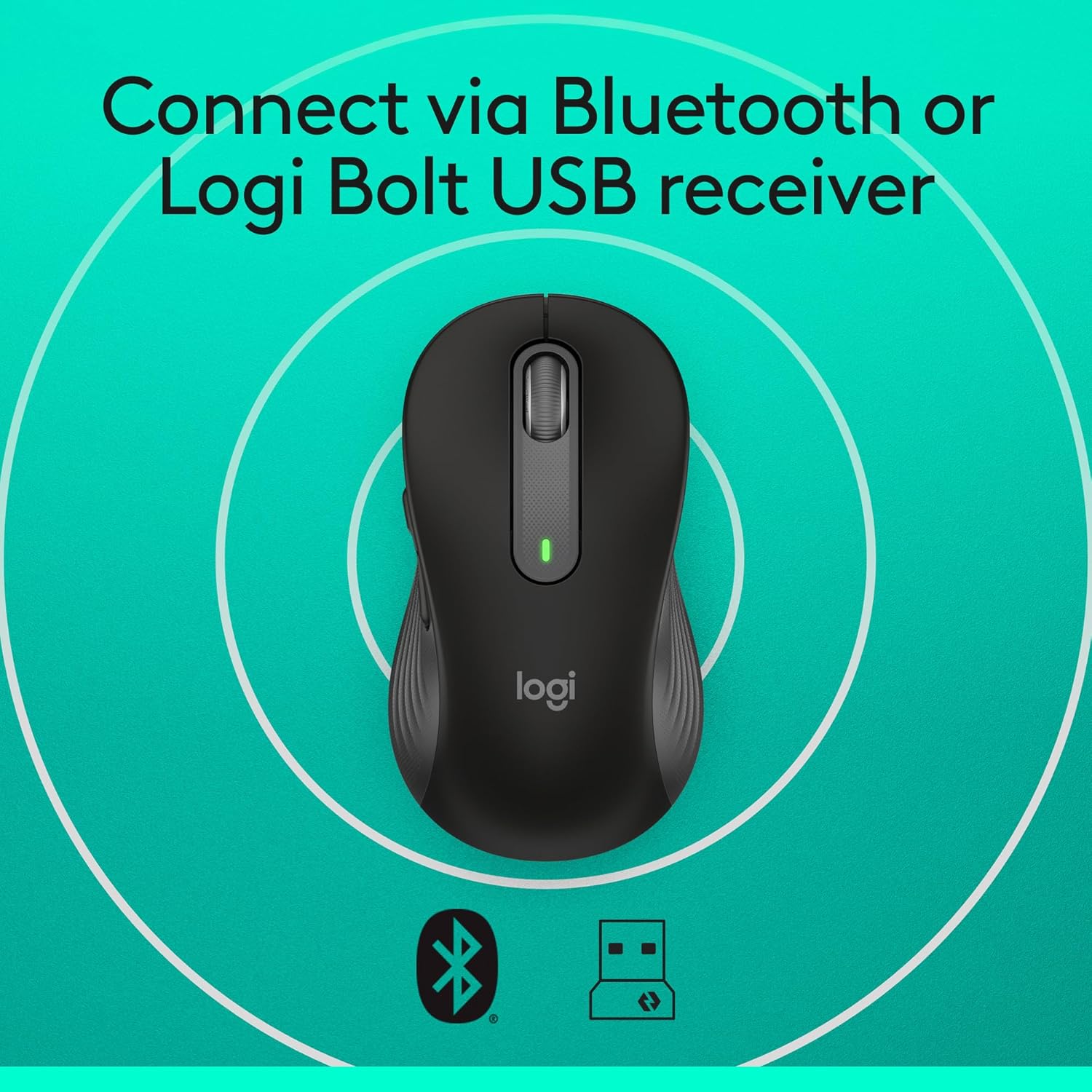 Logitech Signature M650 L Full Size Wireless Mouse - for Large Sized Hands, 2-Year Battery, Silent Clicks, Customizable Side Buttons, Bluetooth, for PC/Mac/Multi-Device/Chromebook - Black - Image 6