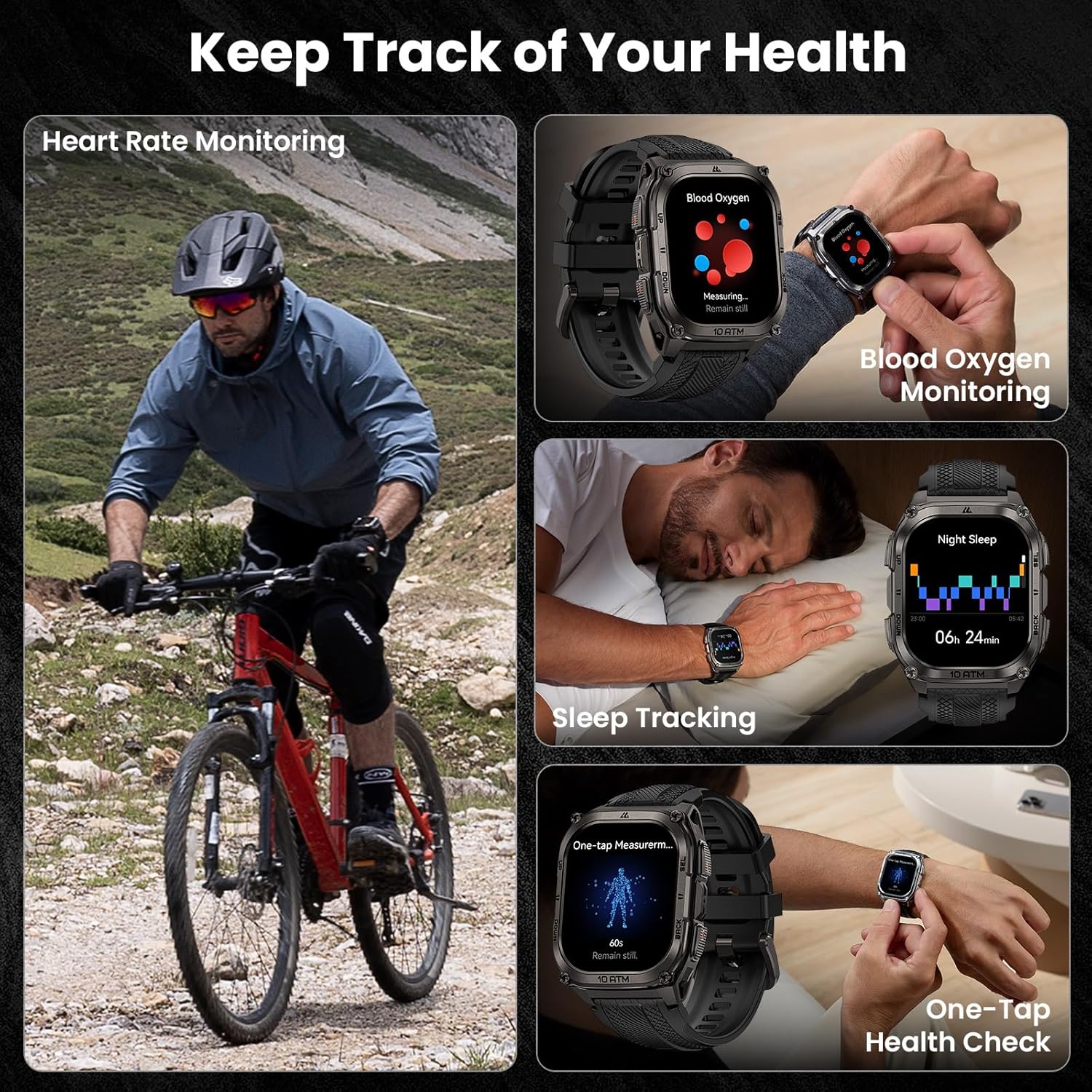 KOSPET Tank M4 Smart Watch for Men, Full Stainless Steel, GPS & Offline Maps, 10ATM Waterproof 45m Freediving, 50-Day Battery, Bluetooth Calls, 24/7 Heart Monitor, for Android & iOS - Image 8