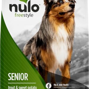 Nulo FreeStyle Senior Dry Dog Food – Trout & Sweet Potato, High Protein Grain Free Dog Food, Kibble with Probiotics, Glucosamine, Chondroitin, Hip and Joint Support, Small, Medium, Large Breeds, 6lb