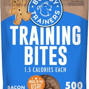 Buddy Biscuits Trainers Training Bites Soft & Chewy Dog Treats, Bacon, 10 oz. Pouch