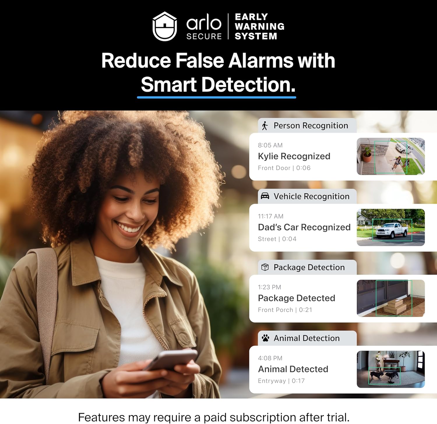Arlo Video Doorbell 2K (2nd Gen, Latest Release), Wireless or Wired Option, 2-Way Audio, Night Vision, Head to Toe Video View, Package Detection, Person & Vehicle Recognition, 1-Month Secure Plan - Image 3