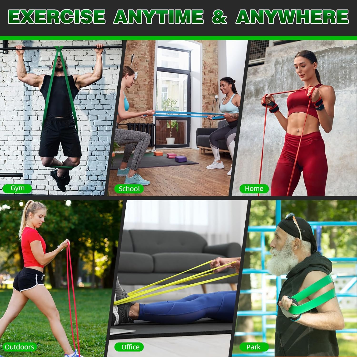 Resistance Bands for Working Out, Pull Up Assist Bands Set, Workout for Women and Men, Exercise Bands,Training, Plasticity, Physical Therapy at Home/Gym - Image 6