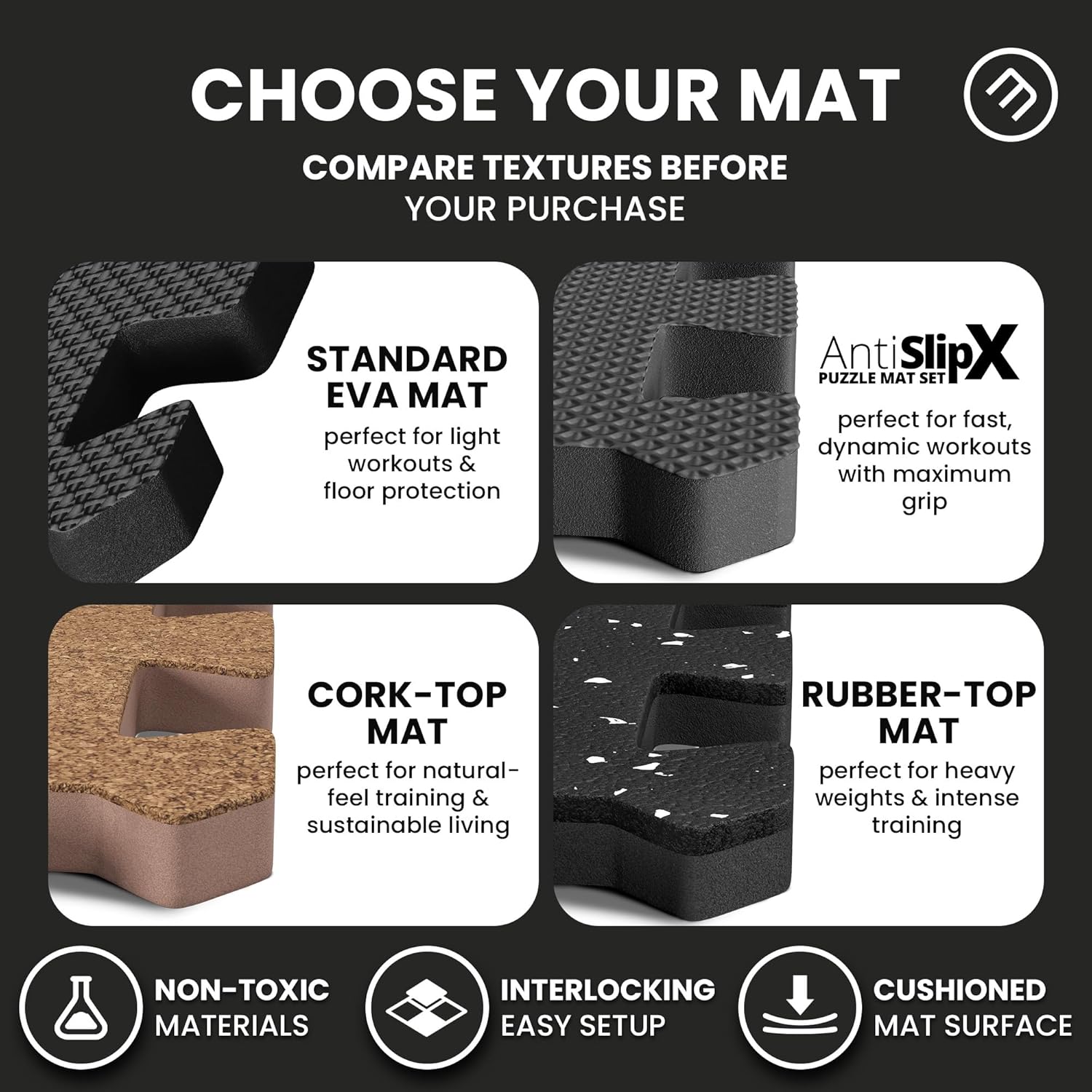 bemaxx Gym Mats Set - 18 pcs EVA Interlocking Foam Floor Tiles (12.6"x12.6"x0.4") 18sqft Protective Gym Flooring Sports Home Workout Exercise Mats Puzzle Garage Fitness Play-Room Pool Treadmill Bike - Image 15