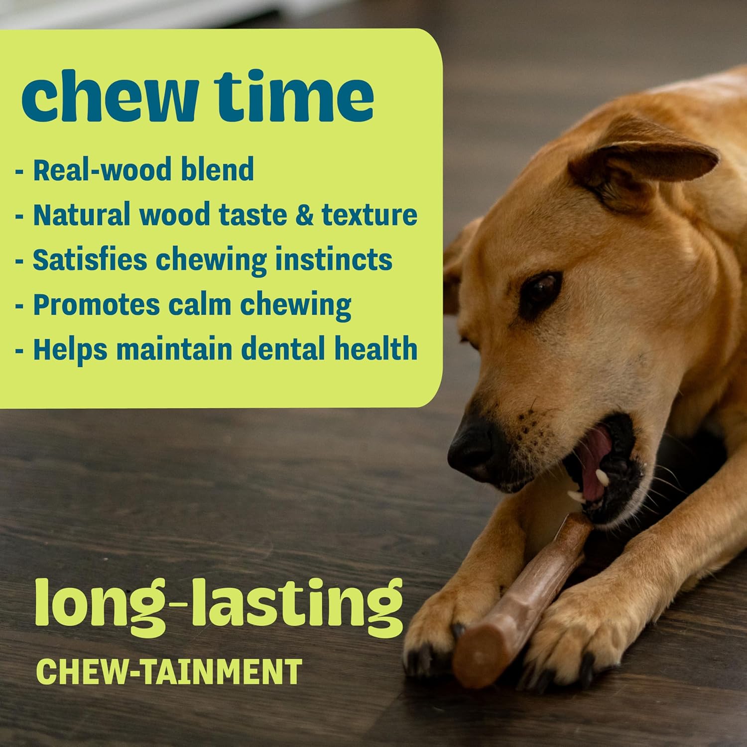 Pupstages Super Dogwood Dog Chew Toy, Made in the USA – Real-Wood Blend, Natural Wood Flavor & Texture, Moderate Chewers, Small, 7.5" - Image 4