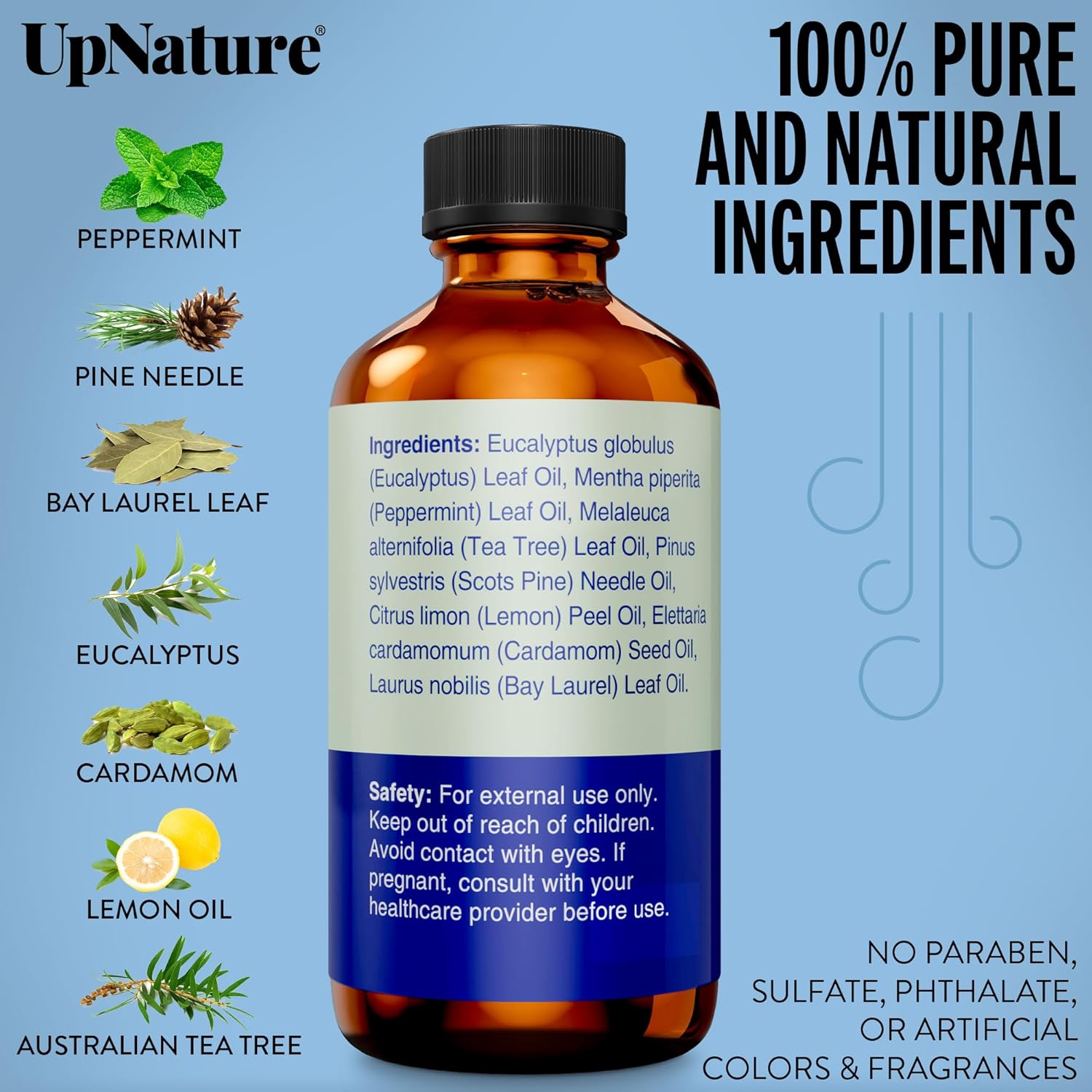 UpNature Breathe Essential Oils Blend (Large 2oz) Breath Relief Eucalyptus and Menthol Blend - Essential Oils for Diffusers for Home Humidifier - Vaporizer Liquid Aromatherapy Oils - Image 3