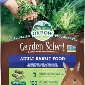 Oxbow Garden Select Rabbit Food, Adult, Made with Oxbow Timothy Hay for Rabbit, Bunny Food Pellets, Non-GMO, No Soy or Wheat, Small Animal Pet Products, Made in USA, High Fiber, 8 lb. Bag