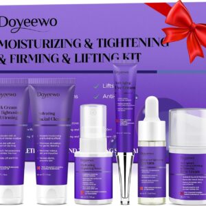 Skin Care Set,6Pcs Professional Womens Teens Tighten Lift Firm Skincare,Hydrate Anti-Aging Facial Routine Kit Travel Gift Set,Birthday Christmas Secret Santa Gifts for Women Teenage Girl Wife Mom | Professional, Travel Skincare, Gift Set