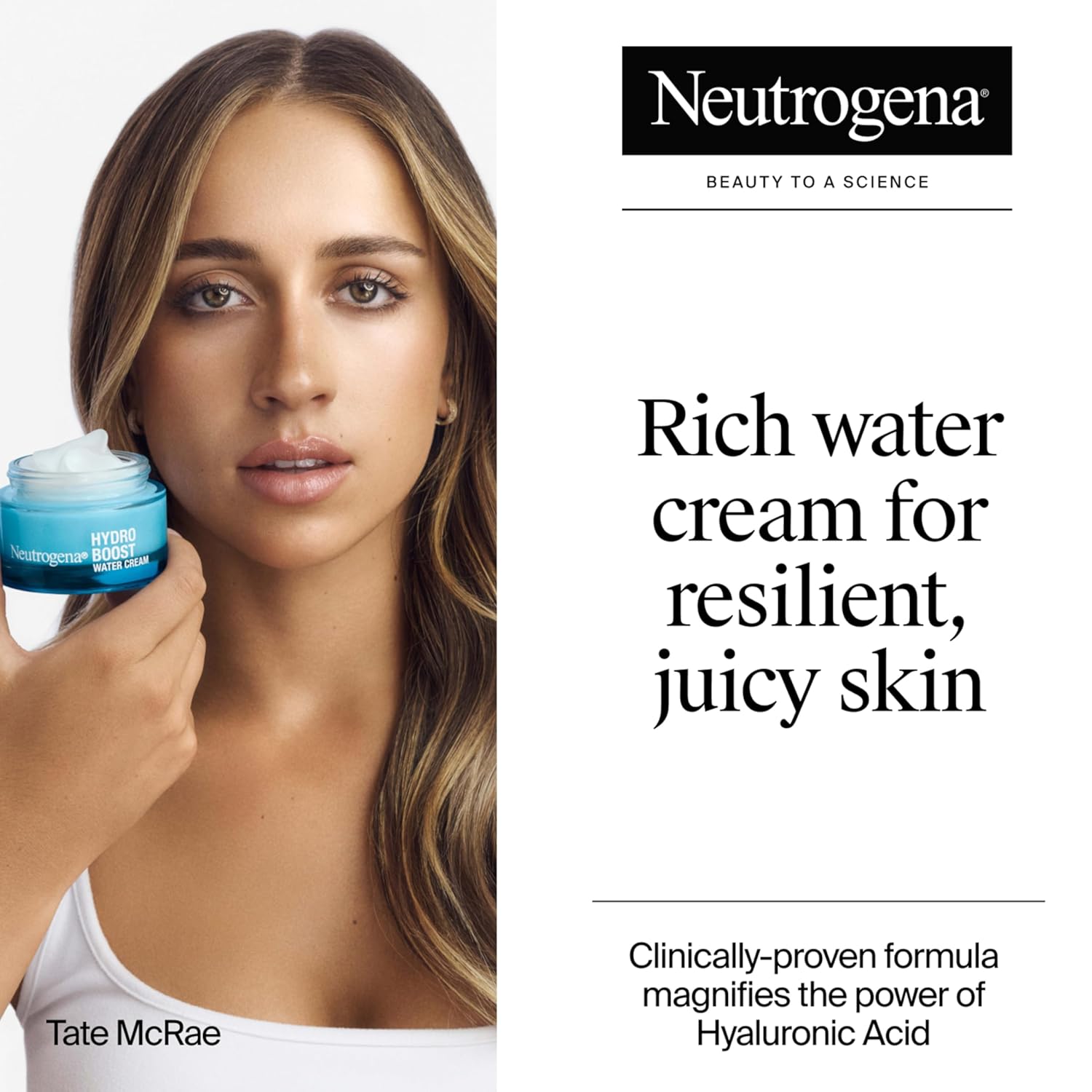 Neutrogena Hydro Boost Water Cream, 72 Hr Hydration for Normal/Extra Dry Skin, Fragrance Free, Face Moisturizer with Hyaluronic Acid, 1.7 oz. & Trial Size Hydro Boost Hydrating Gel Cleanser, 0.5 fl oz - Image 2