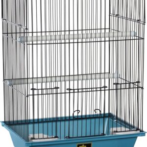Prevue Pet Products Small Bird Cage – Ideal for Finches, Canaries, Songbirds, Small Parakeets, Lightweight Indoor Enclosure, Versatile Travel Cage for Small Birds – Blue and Black