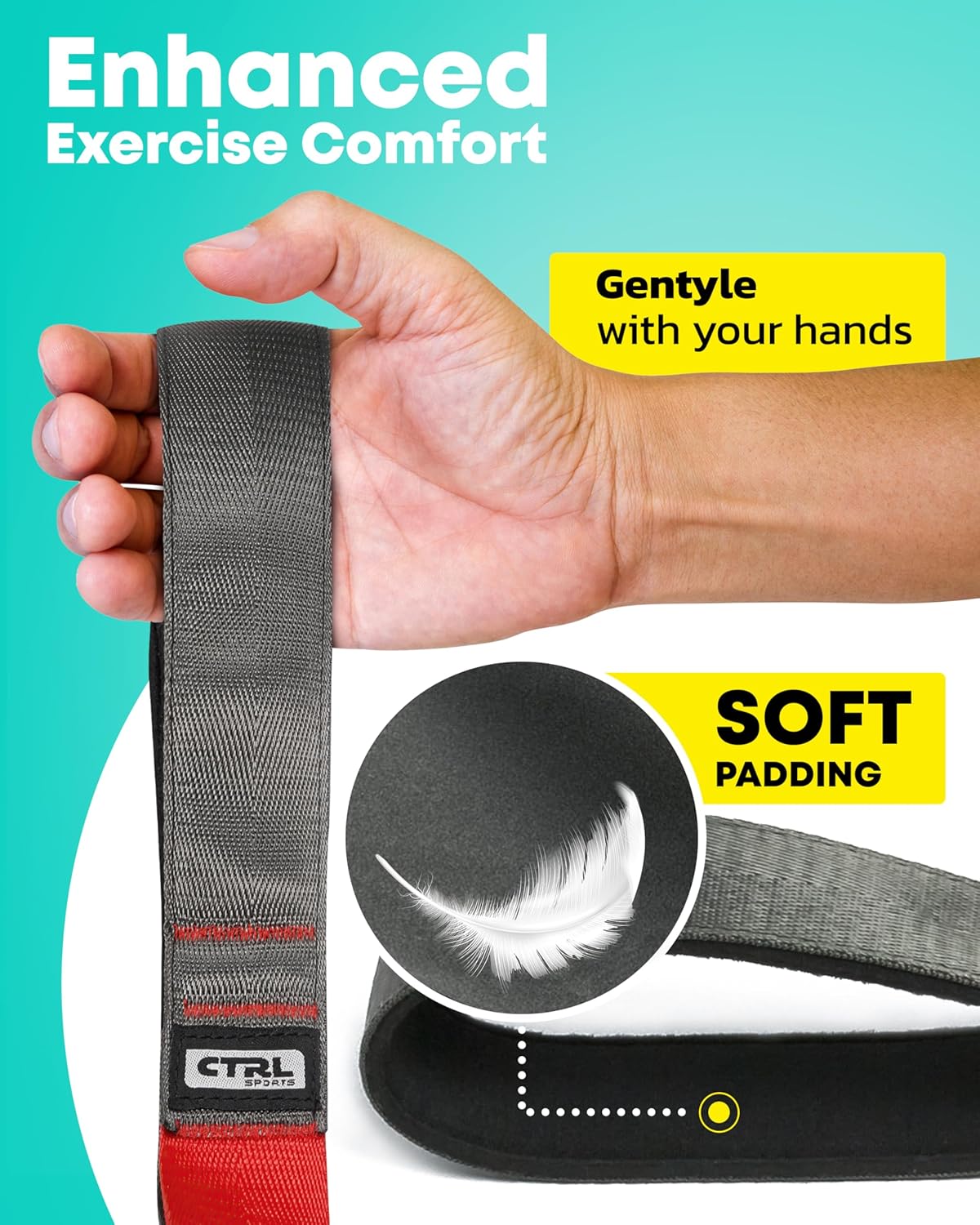 Stretching Strap with Loops - Non Elastic Stretch Band for Physical Therapy, Yoga Strap for Stretching Equipment, Stretch Bands for Exercise and Flexibility - Fascia, Hamstring & Leg Stretcher Belt - Image 3
