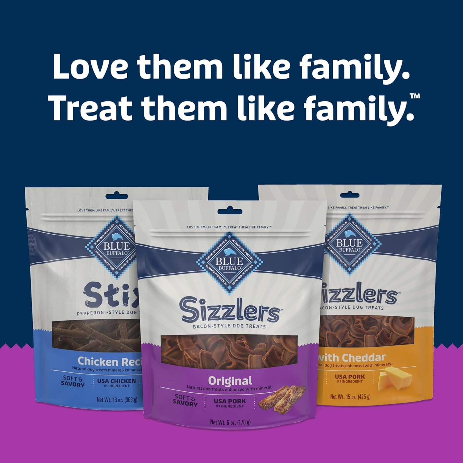 Blue Buffalo Sizzlers Natural Soft Dog Treats, Bacon-Style Soft-Moist Dog Treats with Real USA Pork, Original Flavor, 6-oz Bag - Image 9