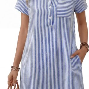 ANRABESS Womens Summer Shirt Dresses Casual Short Sleeve Button Tshirt Shift Short Polo Dress 2026 Beach Vacation Clothes