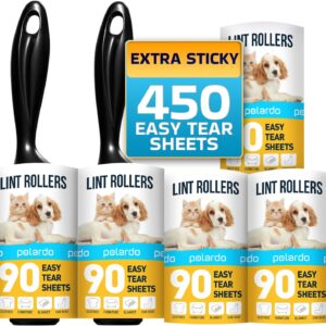 Lint Rollers for Pet Hair, White, Sticky Remover for Couch, Clothes, Furniture and Carpet, Dog and Cat Fur Remover, Animal Fuzz, 5 Large Sticky Rollers