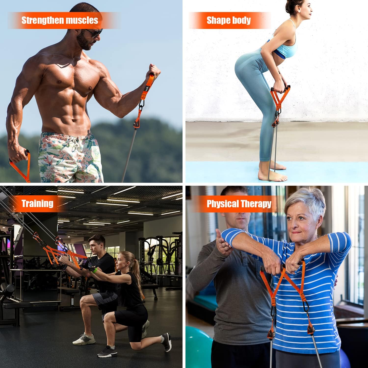 HPYGN Heavy Resistance Bands, 300LBS Exercise Bands for Working Out, Fitness Bands with Handles, Workout Bands for Men, Weight Bands Set for Muscle Training, Strength, Slim, Yoga, Home Gym Equipment - Image 3