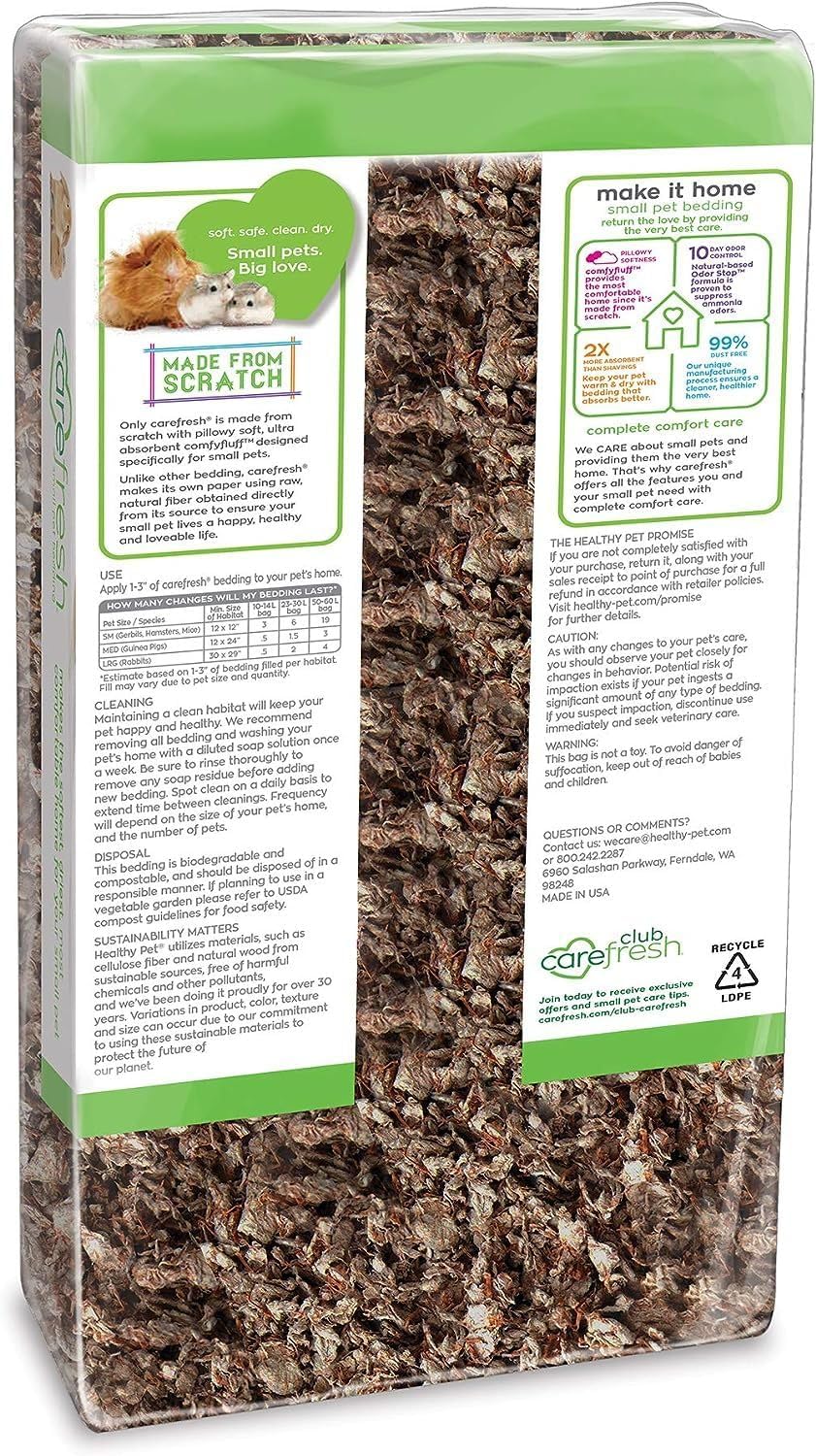Carefresh 99% Dust-Free Natural Paper Small Pet Bedding with Odor Control, 14 L - Image 3