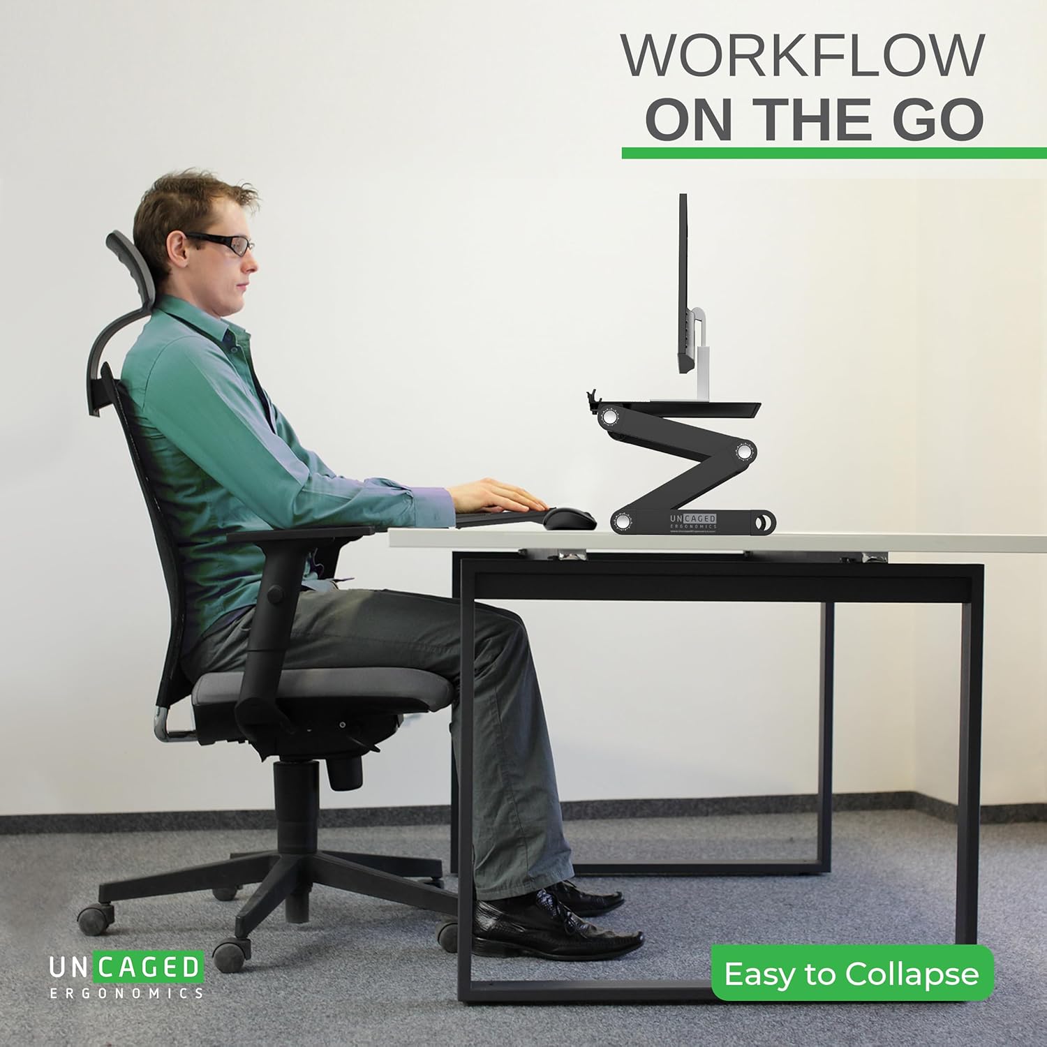 WorkEZ Monitor Stand, Single Mount Height Adjustable Monitor Riser for Desk, Ergonomic Desktop Computer Stand - Image 7