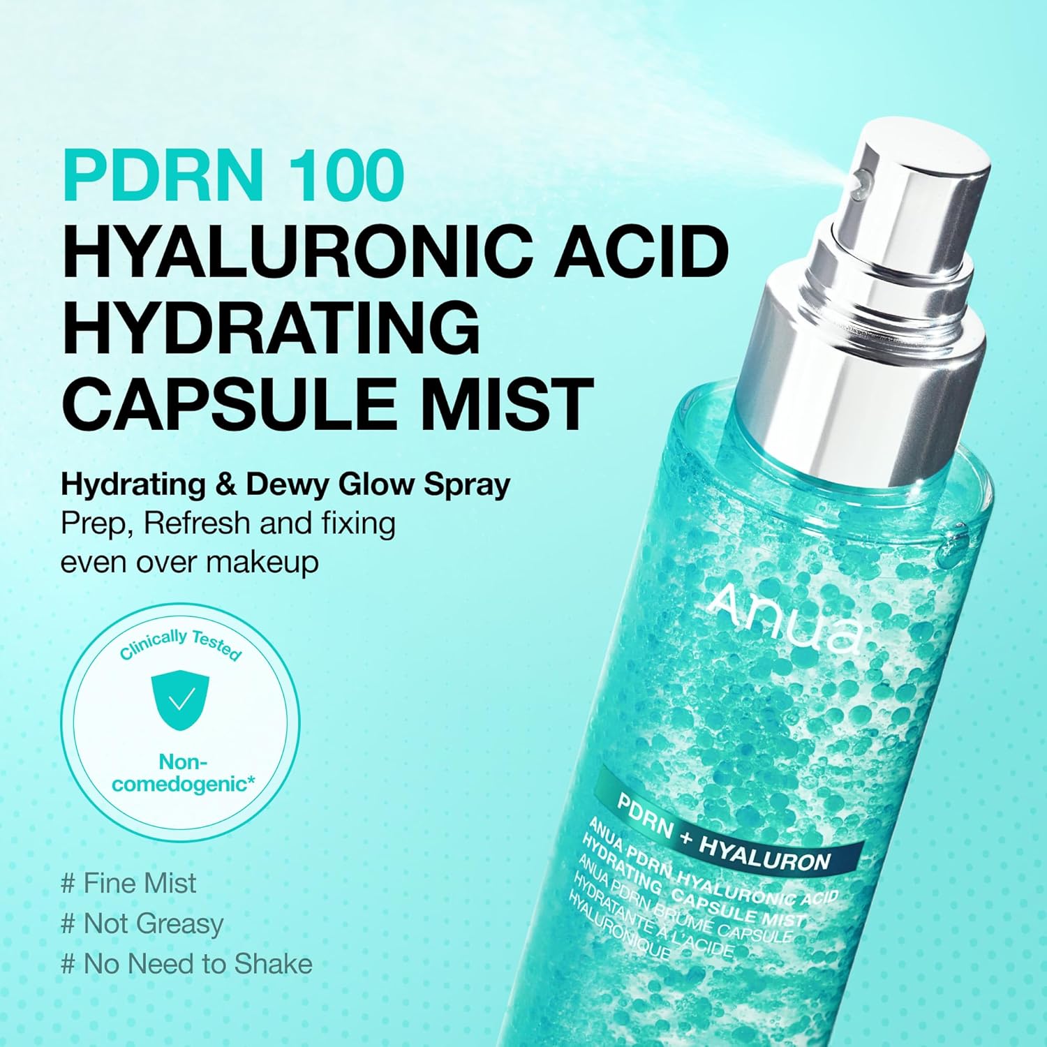 ANUA PDRN Collagen Glow Facial Serum Spray, Hydrating Face Mist, Hyaluronic Acid, dewy glass finish, All Skin Types, Instant Plumping Hydration, Firming Care, Korean Skincare, 3.38 fl oz - Image 3