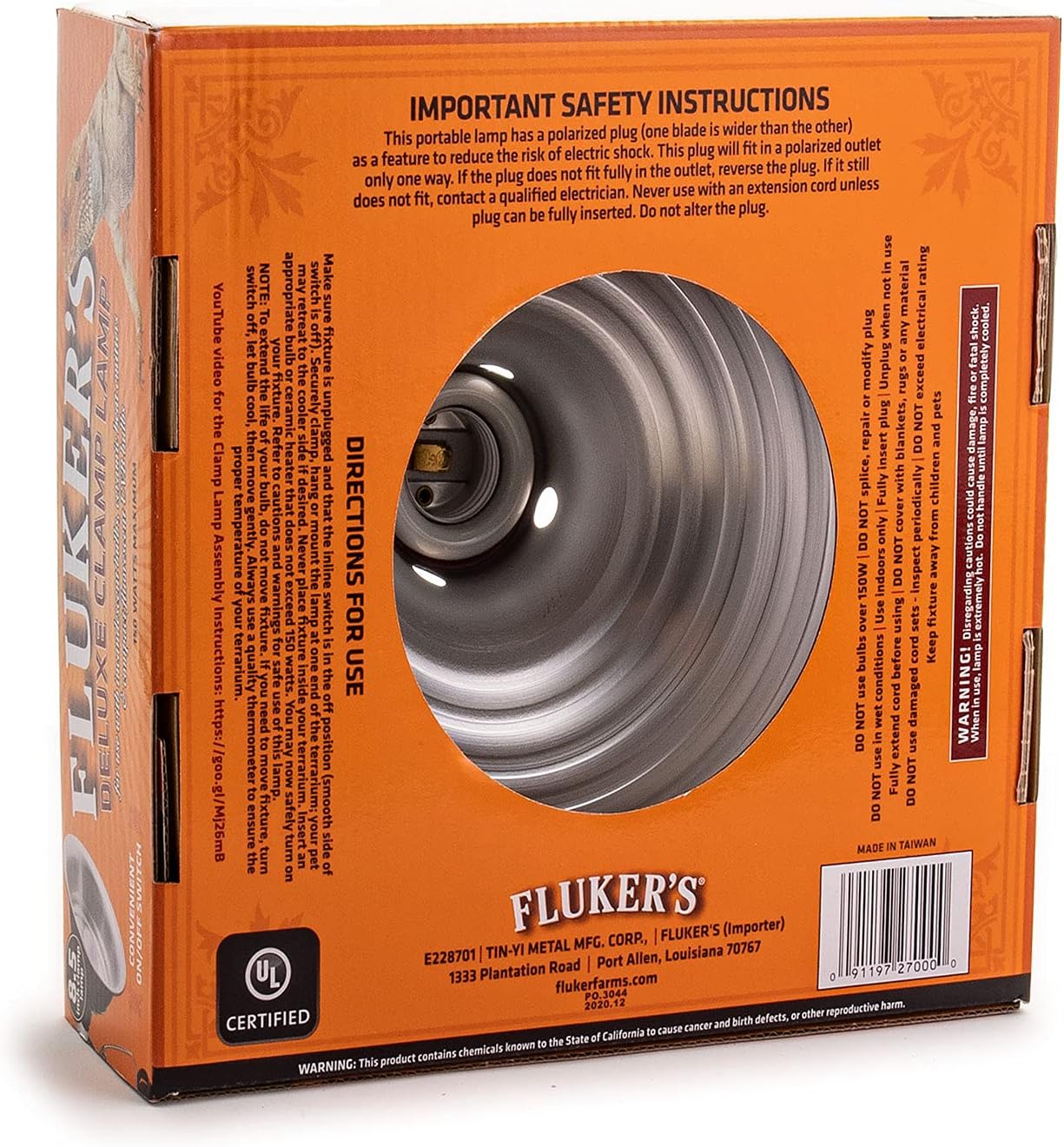 Fluker's Repta-Clamp Lamp, Heavy Duty Clamp Light For Reptile Tanks and Terrariums, UL/CUL Approved, Great for Reptile Basking, 150-Watt Maximum with On/Off Switch, 8.5" - Image 4