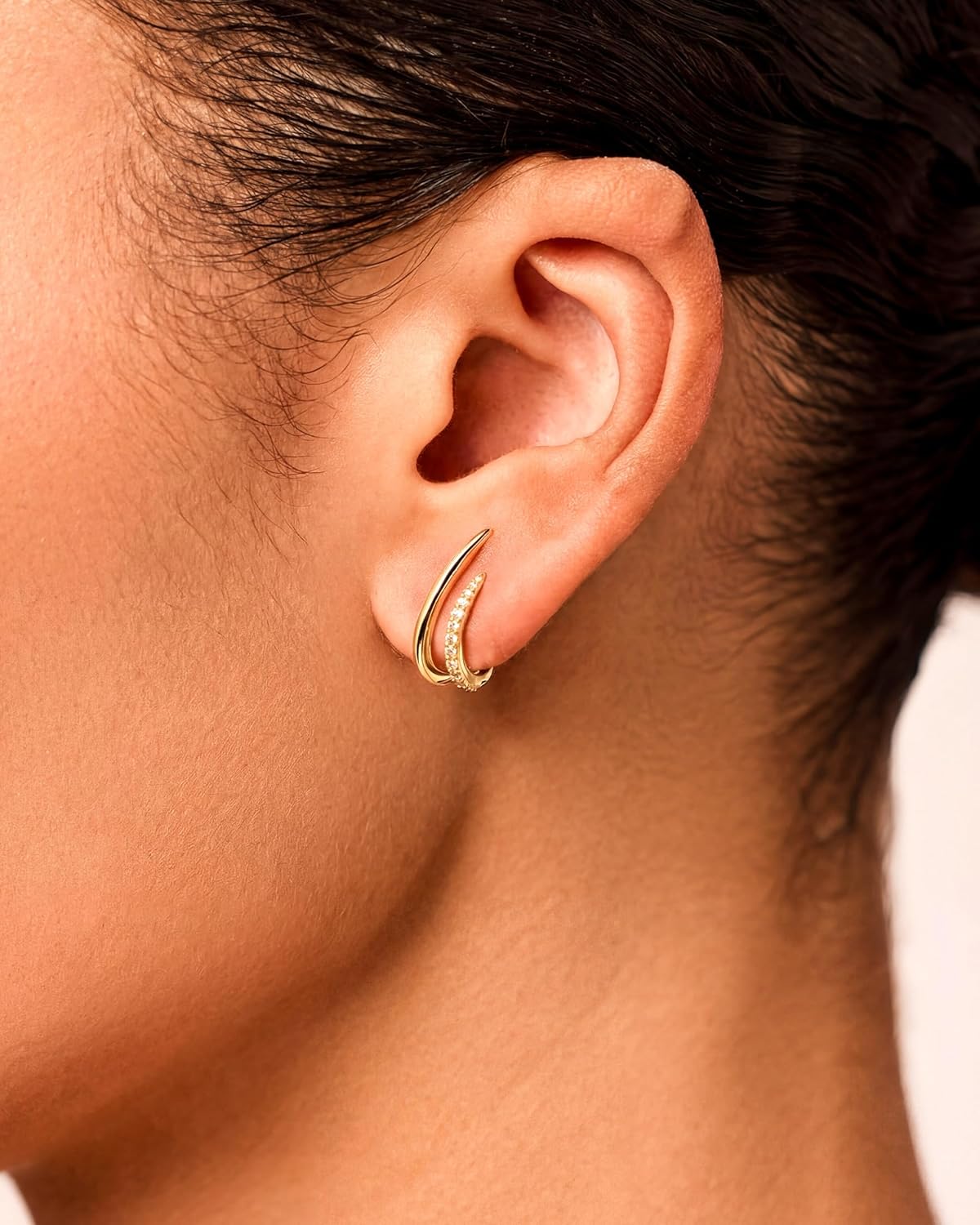 MUMREUES Gold Earrings for Women Trendy 14K Gold Plated Stud Earrings Dainty Minimalist Simple Hypoallergenic Earrings Jewelry Gift for Her - Image 3