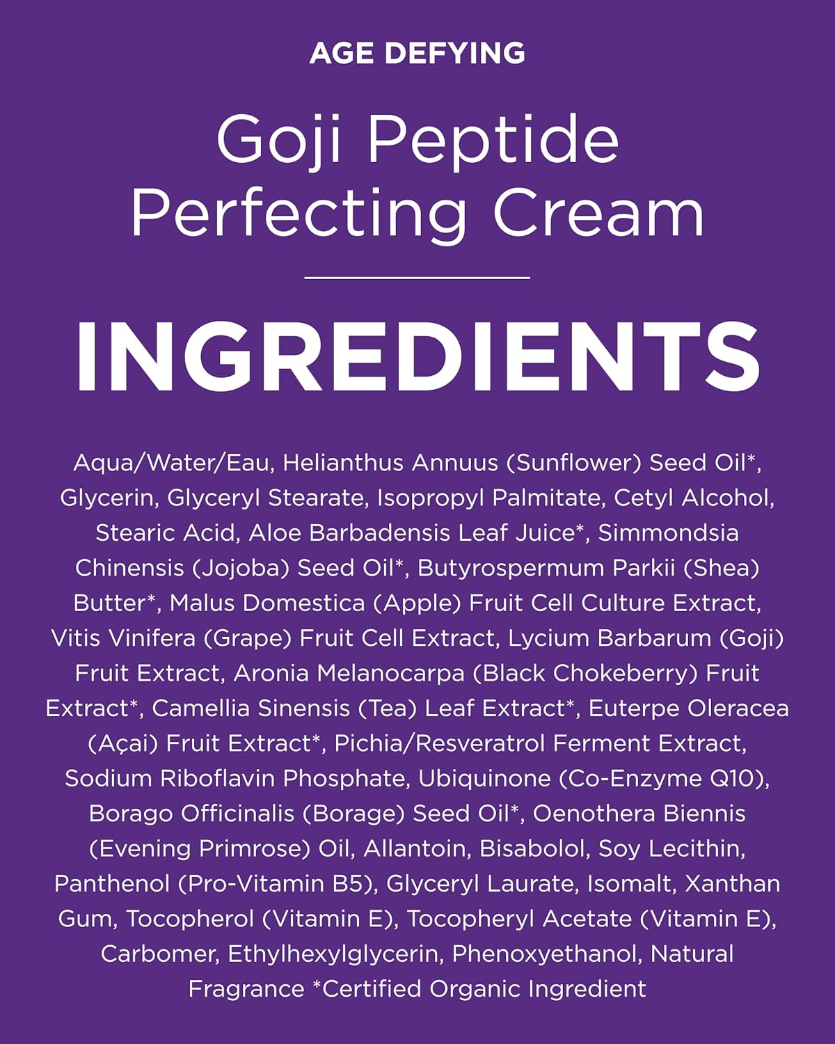 Andalou Naturals Goji Peptide Perfecting Cream - Age Defying Face Moisturizer with Resveratrol, CoQ10 - Supports Skin Collagen and Elastin, Improves Appearance of Wrinkles & Signs of Aging - 1.7 fl oz - Image 8