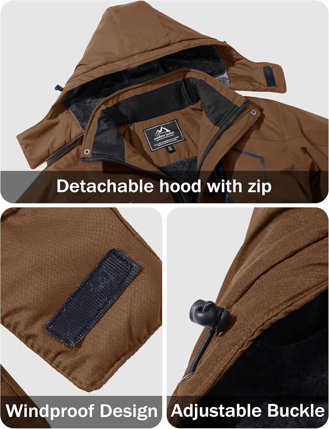 MAGCOMSEN Men's Winter Coats Water Resistant Ski Snow Jacket Warm Fleece Jacket Parka Raincoats With Hood Multi-Pockets - Image 5
