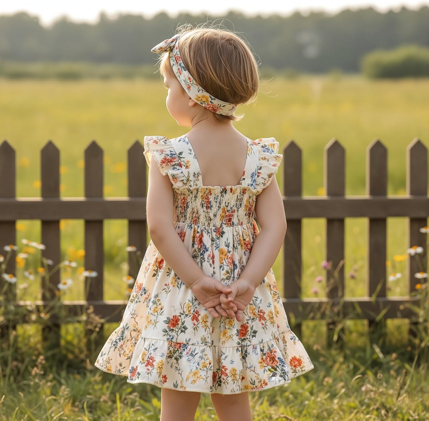JEELLIGULAR Baby Girl Dresses Strawberry Sundress Toddler Infant Summer Clothes with Cute Bow Headband Playwear Outfits 3-24M - Image 4