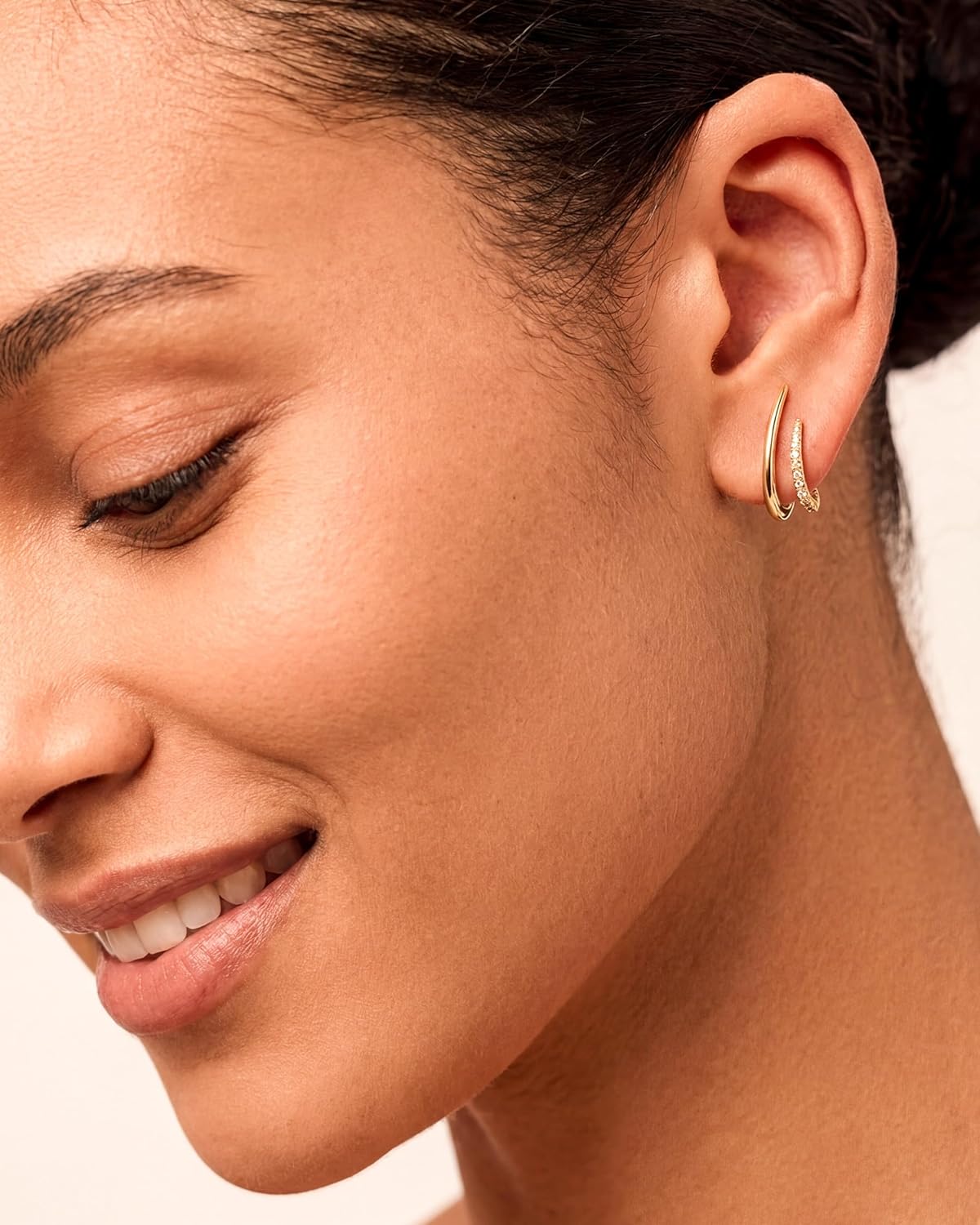 MUMREUES Gold Earrings for Women Trendy 14K Gold Plated Stud Earrings Dainty Minimalist Simple Hypoallergenic Earrings Jewelry Gift for Her - Image 4