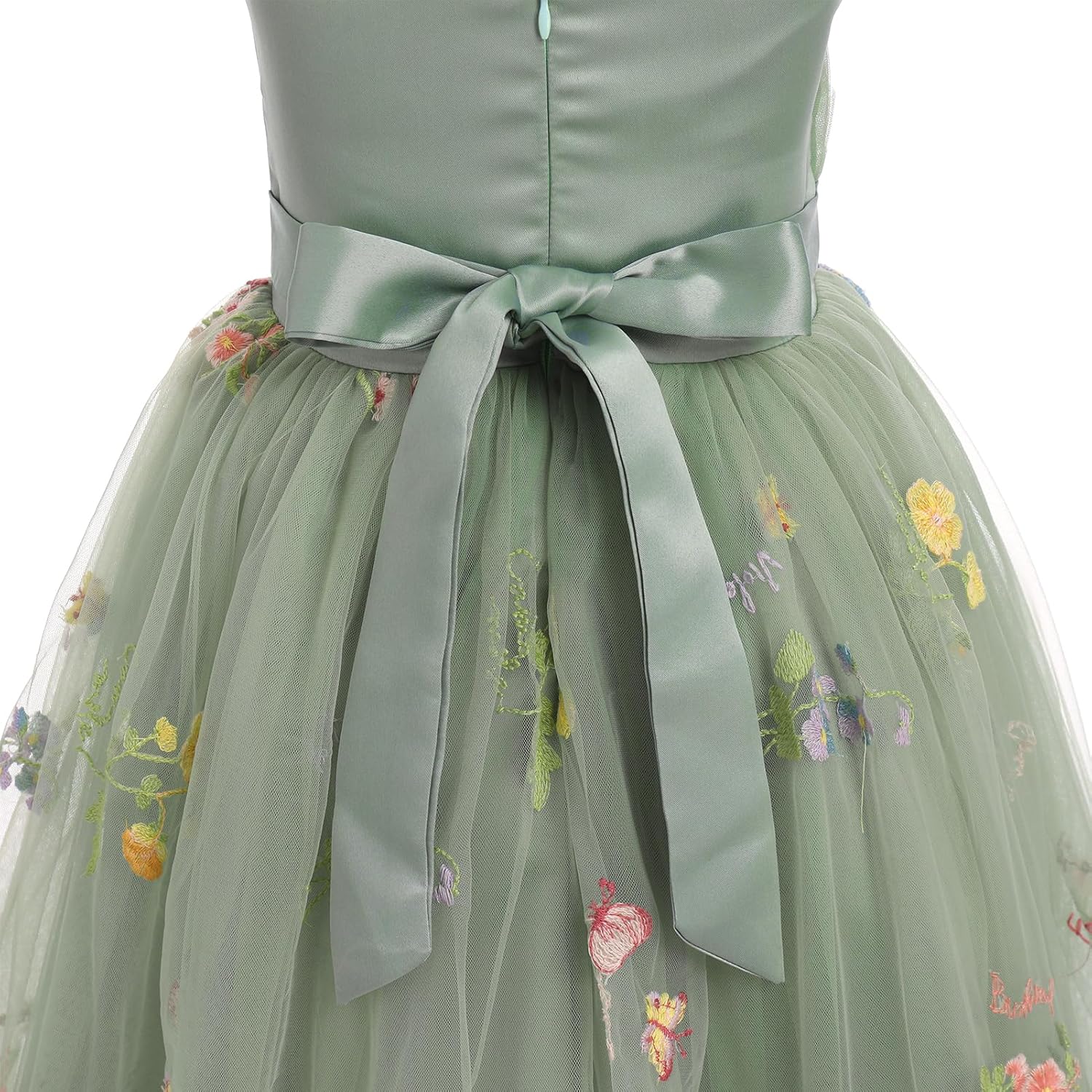 IBTOM CASTLE Flower Girls Dress Spaghetti Strap Long A Line Formal Wedding Pageant Princess Birthday Party Dance Gown - Image 5