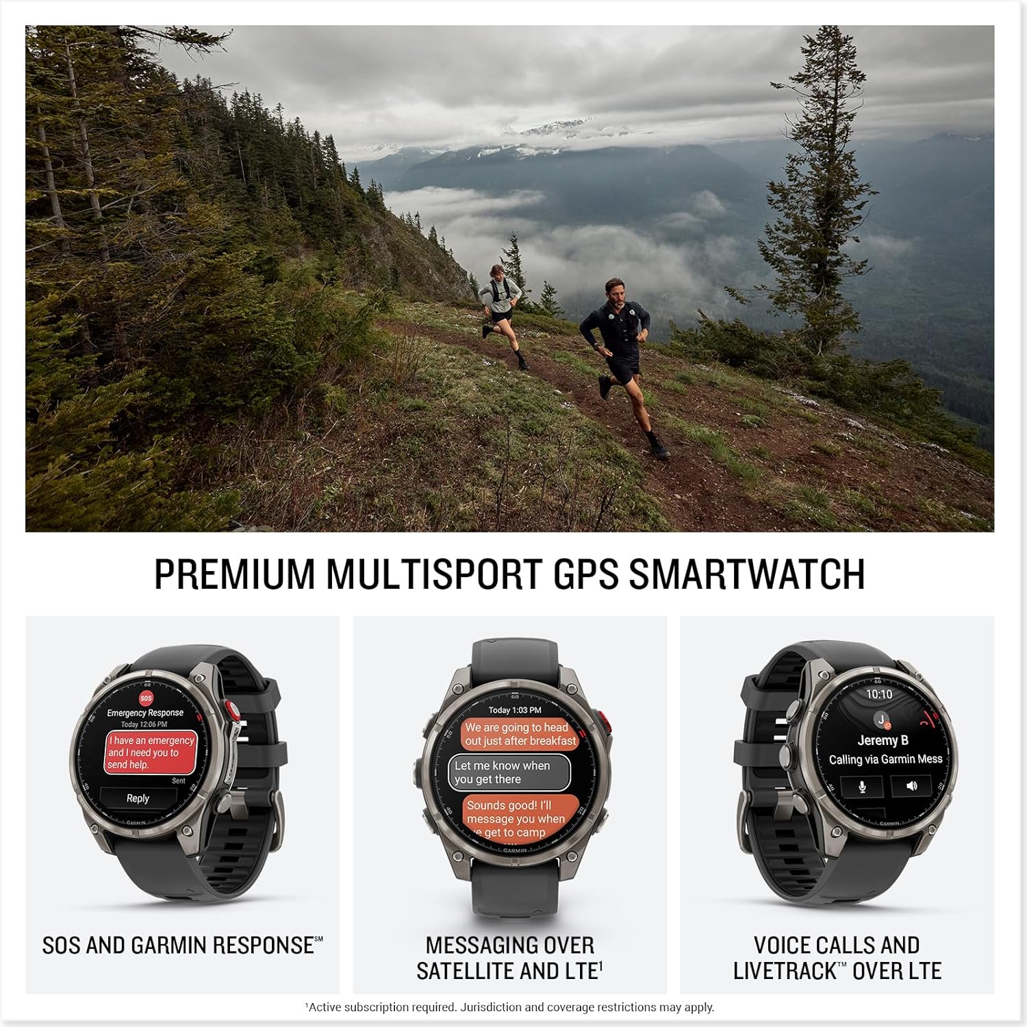 Garmin fēnix® 8 Pro, 47mm, AMOLED Display, Premium Connected Multisport GPS Smartwatch, inReach® Technology, Sapphire, Titanium with Graphite/Black Silicone Band - Image 2