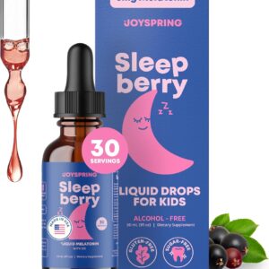 SleepBerry Liquid Melatonin for Kids – Natural Sleep Aid with Elderberry and Vitamin D – Boosts Immune System While They Sleep (1 Fl oz)
