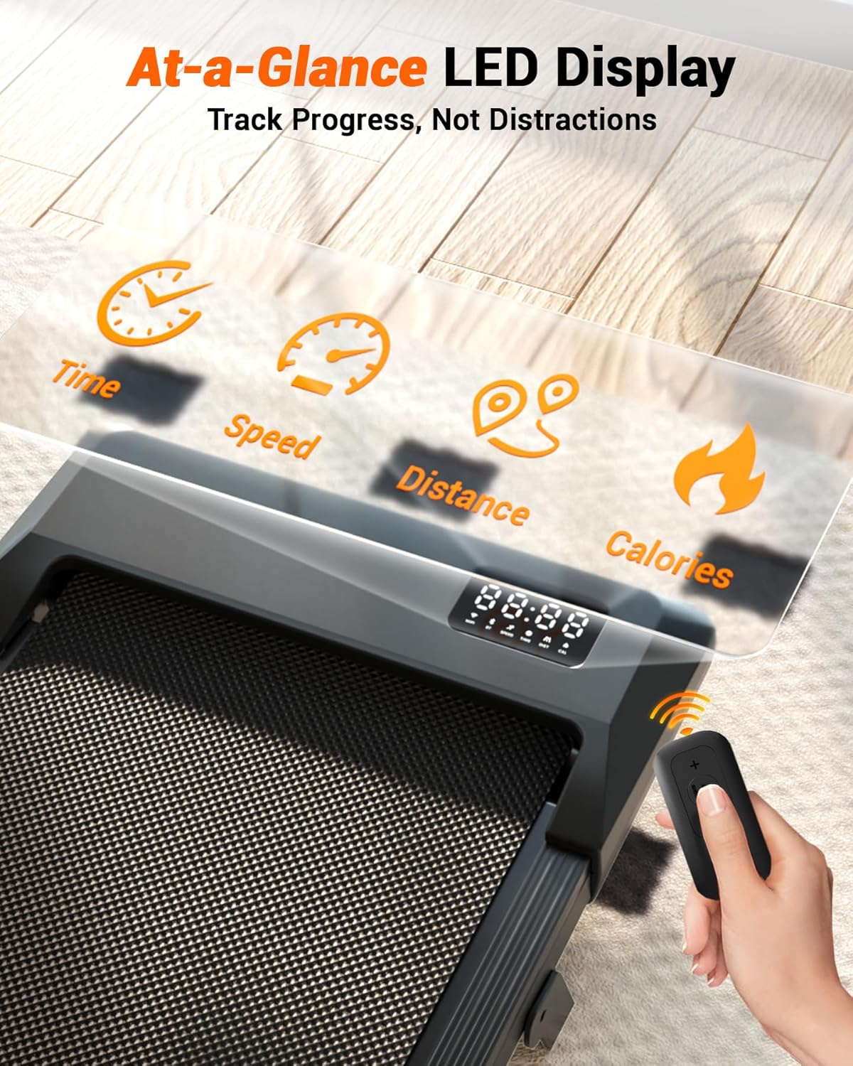 Walking Pad with 6% Incline, 300LBS Capacity Under Desk Treadmill for Home Office, Quiet Portable Mini Treadmill with App & Remote Control, No Assembly, Slim Design for Small Spaces - Image 7