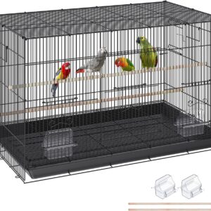 VEVOR 30 Inch Flight Bird Cage, Stackable Bird Cage Parakeet Cage with Slide-Out Tray and Handle, Small Parrots Birdcage for Cockatiels Budgies Conure Macaw Finch Lovebirds Canaries Pigeons