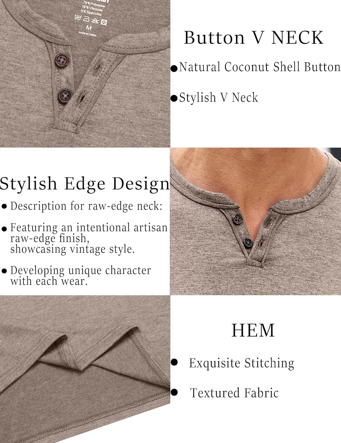 COOFANDY Men's T Shirts Short Sleeve Casual V Neck T-Shirt Soft Notch Neck Tee Classic Plain Shirts - Image 6