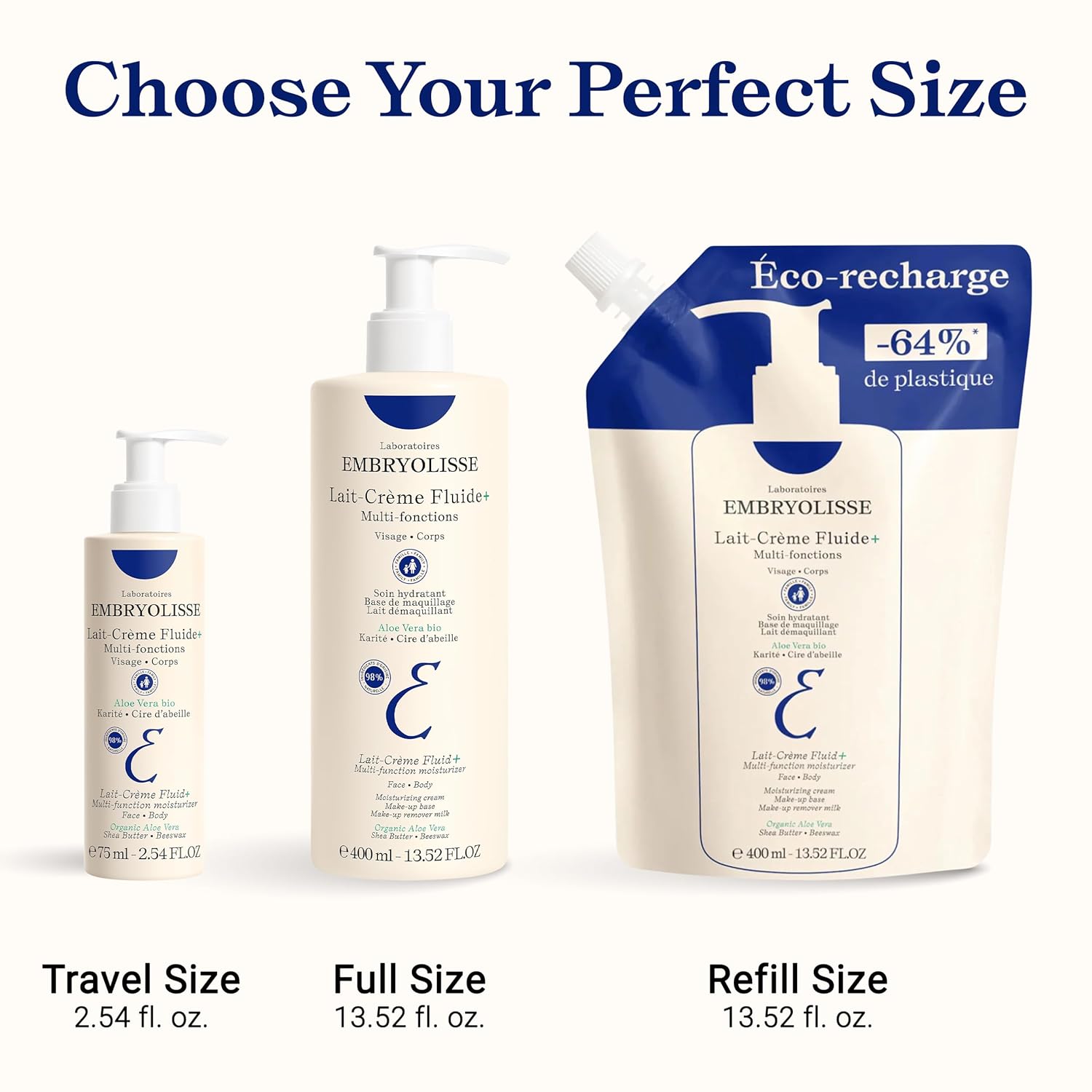 Embryolisse Lait-Crème Fluid+ Face & Body Cream, Multi-Use Lightweight Moisturizer with Shea Butter & Aloe Vera. Fast Absorbing, For All Skin Types - Image 4