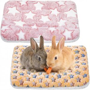Yolev 2 Pcs Guinea Pig Bed Washable Small Animal Beds Pad Soft Small Pet Sleeping Pads Rabbit Bunny Bed Mat for Chinchilla Hedgehog Hamster Squirrel Ferret(13.4″ x 10.3″)