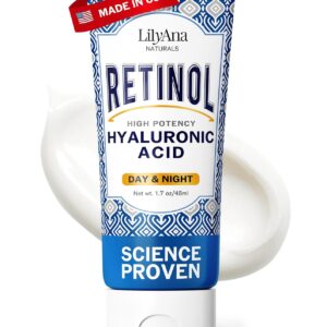 LilyAna Naturals Anti Aging Retinol Face Cream for Women – Wrinkle & Neck Cream for Firming, Retinol Moisturizer for Face with Hyaluronic Acid, Hydrating Night Cream for Fine Lines, Collagen Boost
