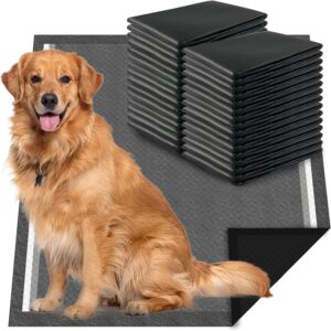 Dogcator Charcoal Dog Pee Pads Extra Large 28“x34”, Puppy Pads XL 30 Count, Potty Pads for Dogs, Disposable Urine Bed Pads for Odor-Control, X-Large Piddle Underpads, Training Liners for Housebreaking