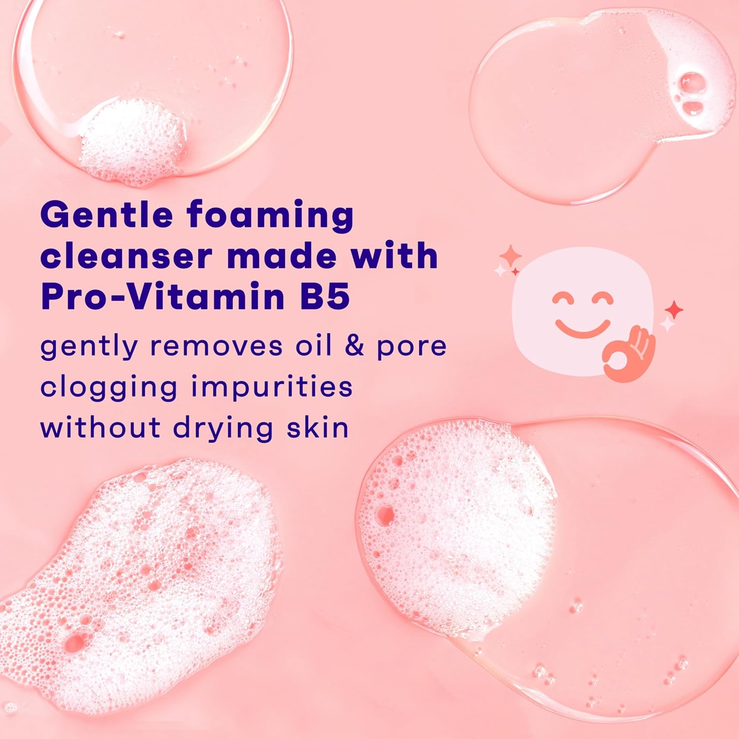 Clean & Clear Essentials Oil-Free Foaming Facial Cleanser, Daily Foaming Face Wash with Pro-Vitamin B5 for Sensitive Skin, Gently Removes Oil & Pore-Clogging Impurities, Fragrance-Free, 8 fl oz - Image 4
